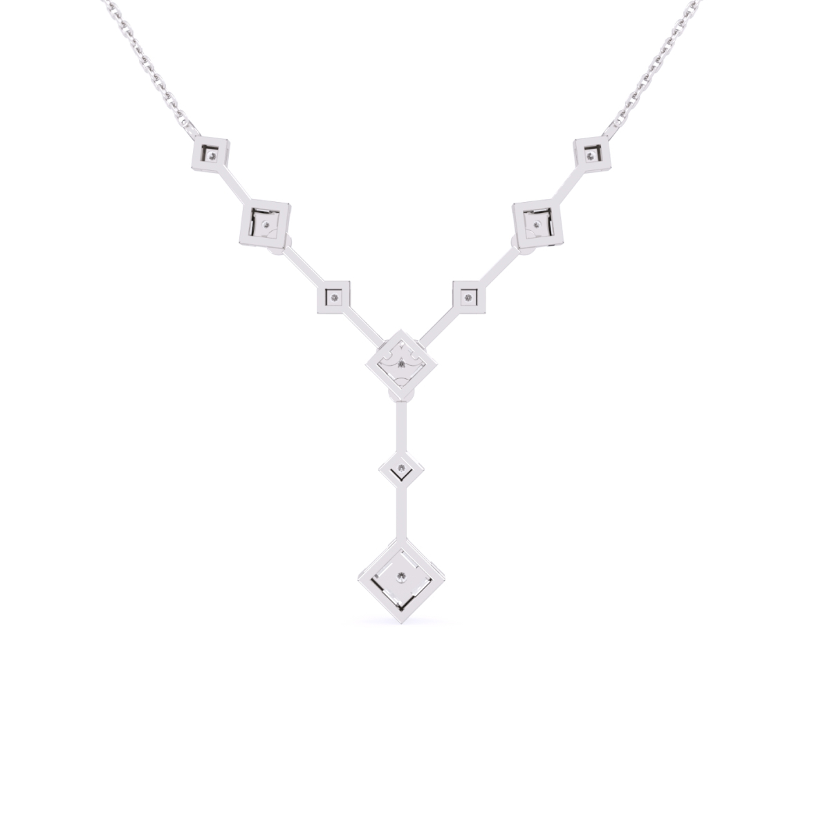 Stylish Two layer Lab Grown Diamond Charm Necklace